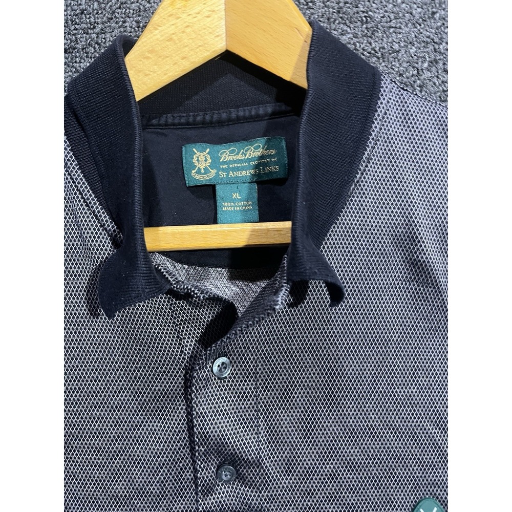 Brooks Brothers Polo Shirt Men XL Gray St Andrews Links Golf 100%‎ Cotton - Picture 2 of 10